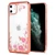 Samsung G996 Galaxy S21 Plus, Szilikon tok, Virágos, rose gold