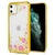Apple iPhone 13, Szilikon tok, Virágos, arany